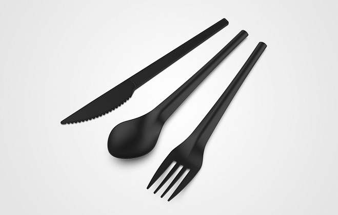 PLA Cutlery Set hitam